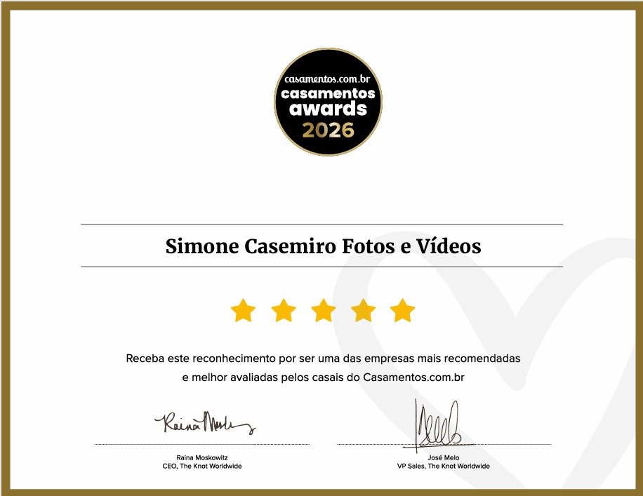 Casamentos Awards 2026 - Certificado
